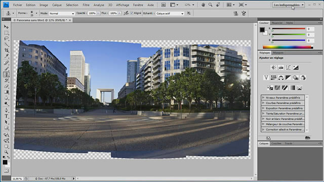 Photo panoramique assemblage logiciel photoshop hugin autopano640